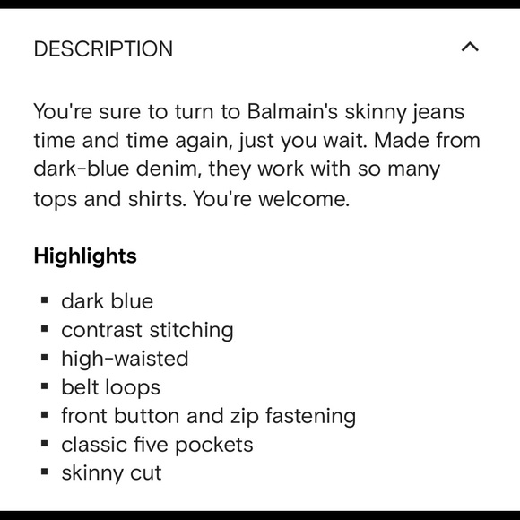 Balmain high rise skinny jeans